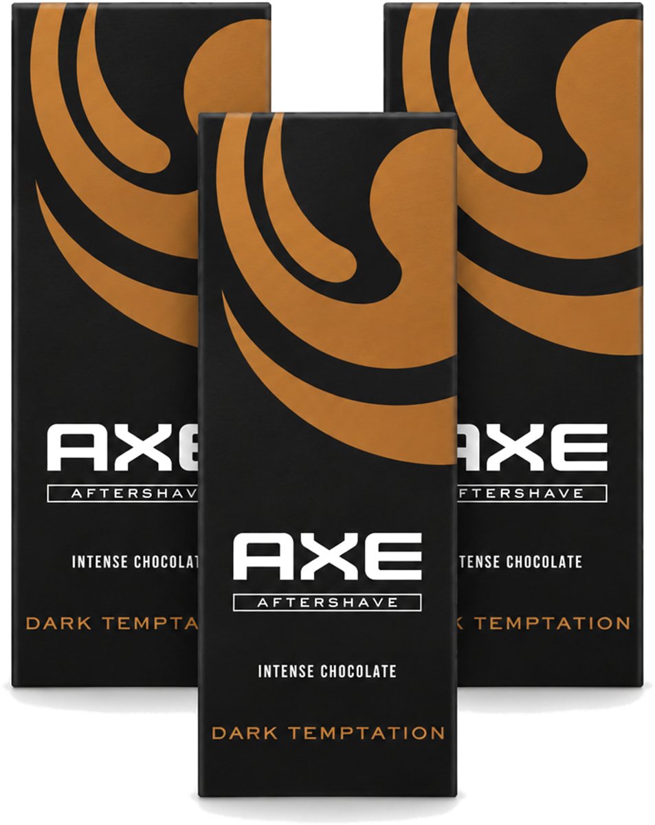 3 x Axe - Aftershave - Dark Temptation - Intense Chocolate - 100 ml - Voordeelverpakking - 3 stuks