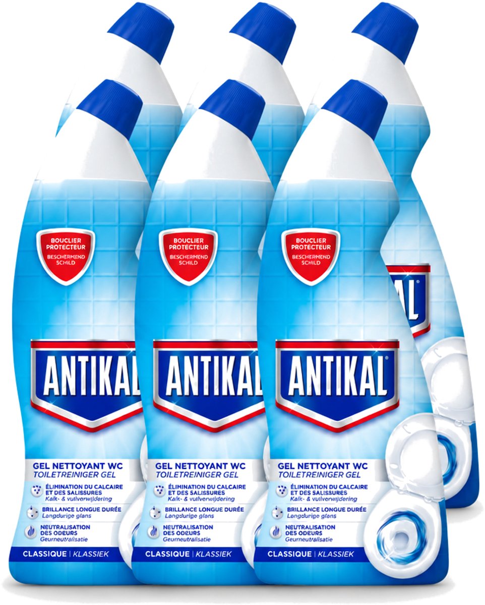 6 x Antikal - Toiletreiniger - Verwijdert Kalkaanslag & Vuil - 750 ml - Voordeelverpakking - 6 stuks