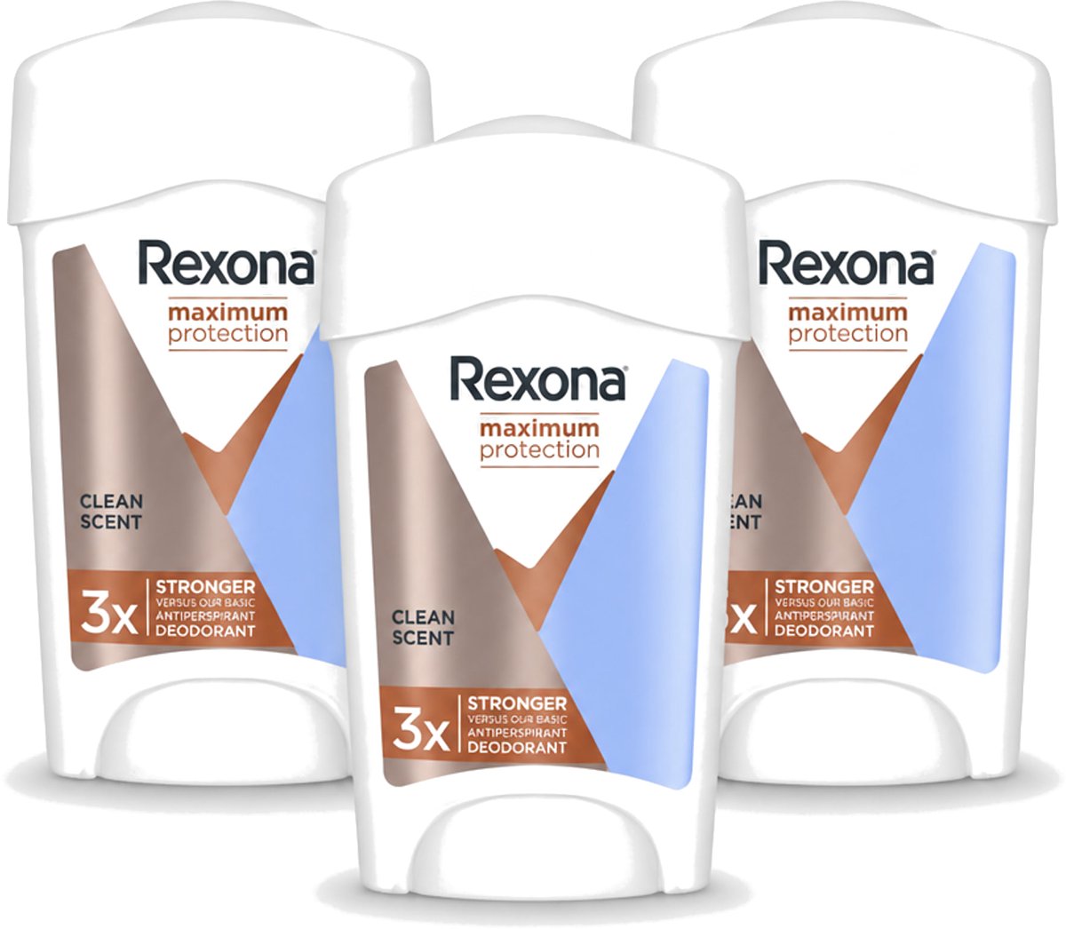 3 x Rexona Women – Anti-Transpirant Stick – Maximum Protection Clean Scent – 45 ml - Voordeelverpakking - 3 stuks