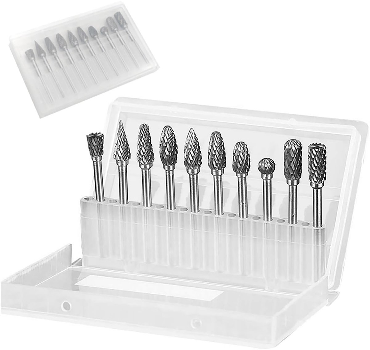 10pcs Carbide Milling Cutter Set, Carbide Milling Pins with Double Cut with 3mm Shank, 6mm Grinding Head for Grinding - ShopVlot