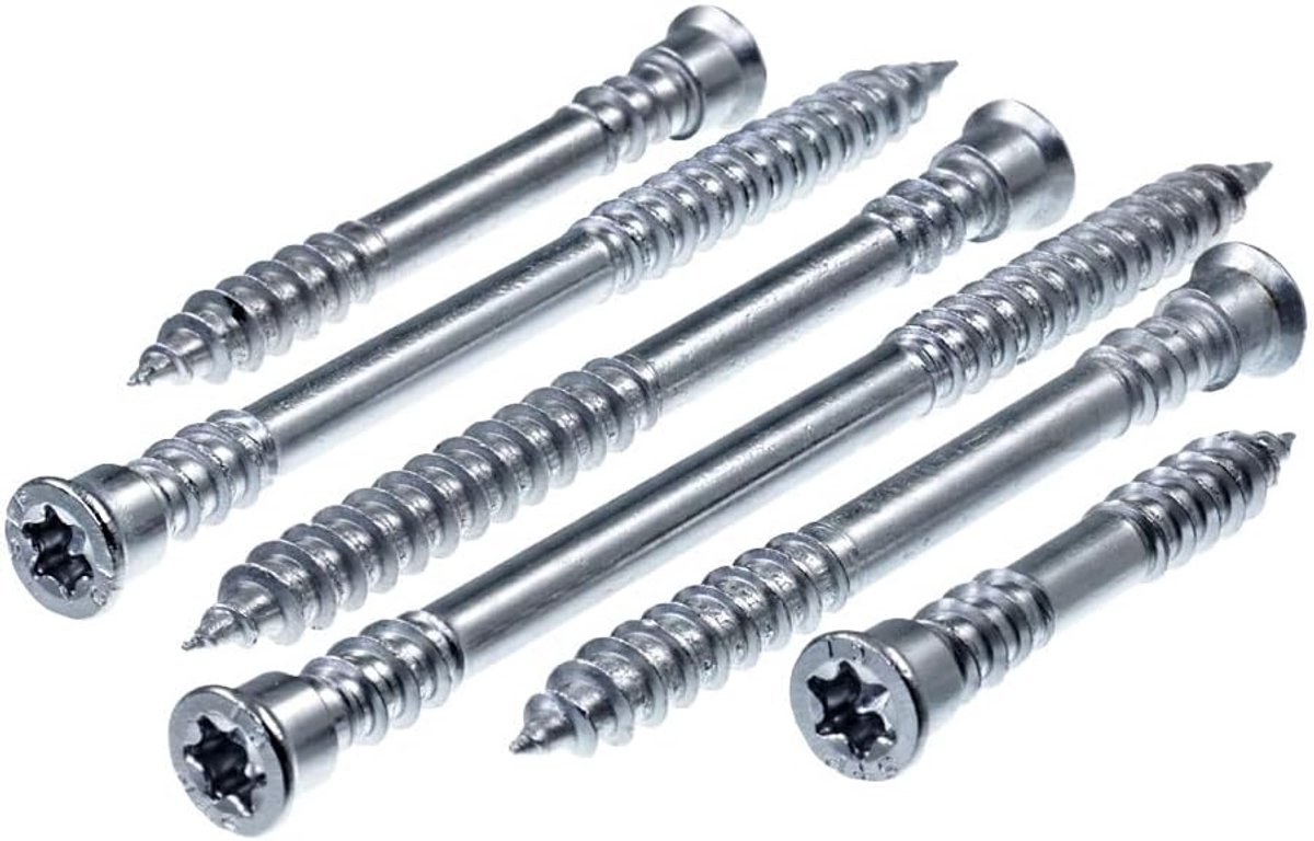 SECCARO Deck screw cylinder head 5.5 x 40 mm, stainless steel C1, wood screw with lower head, TX/hexagon, 100 pieces - ShopVlot