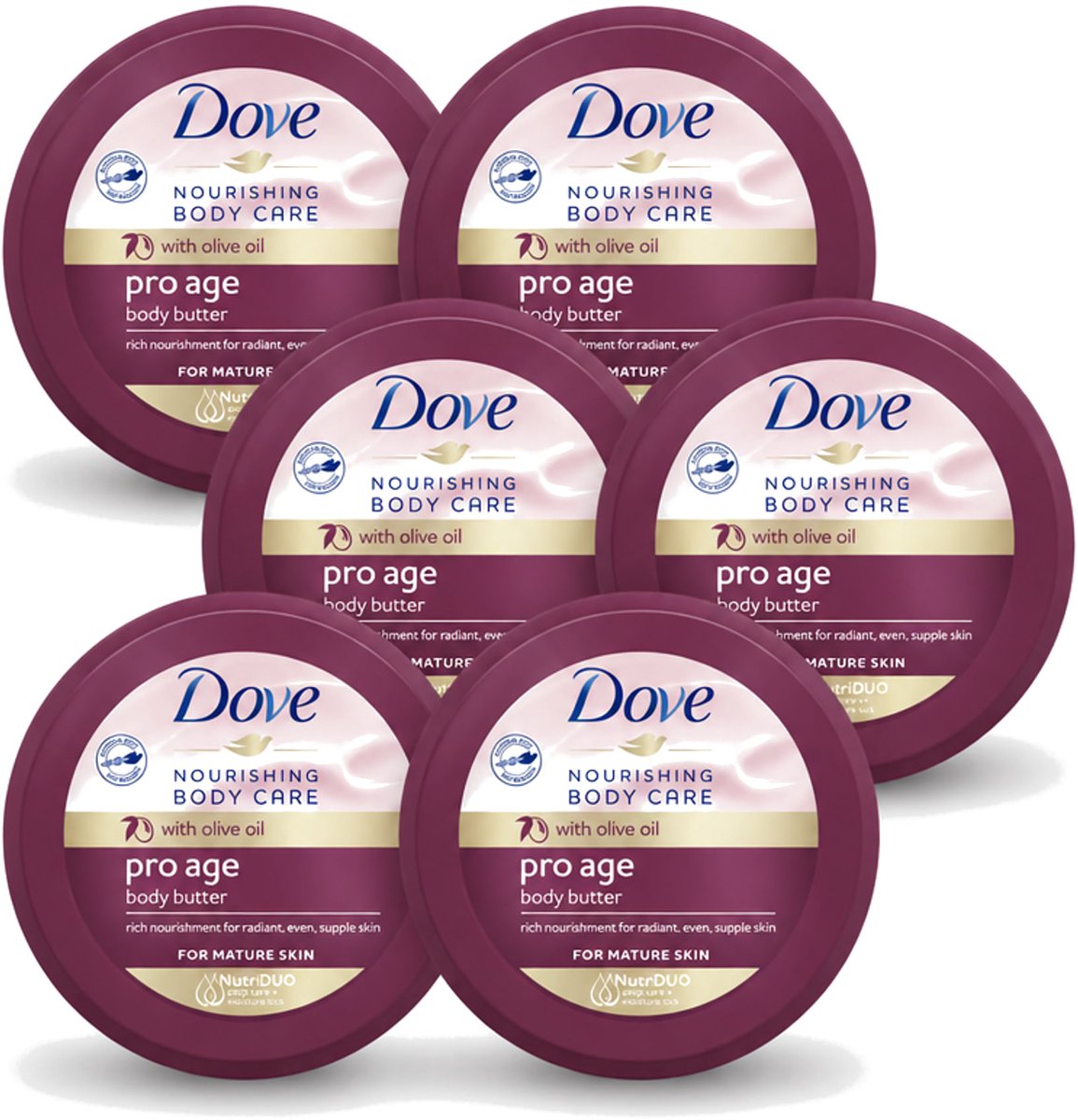 6 x Dove – Bodycrème – Pro Age – 250 ml - Voordeelverpakking - 6 stuks