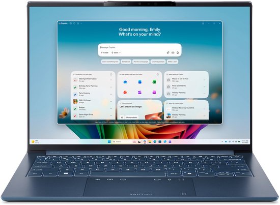 Acer Swift Go 14 AI OLED, SFG14-I71, Ultradunne Laptop, Intel Core Ultra 7, 16 GB RAM, 512 GB SSD