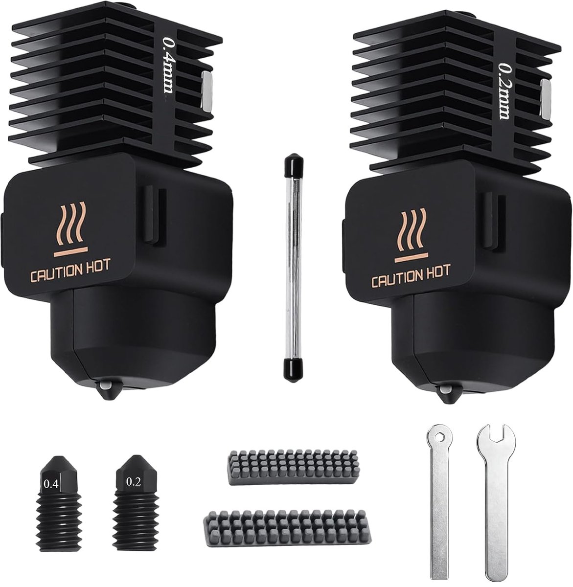 2 stuks Hotend Kit, vervanging voor Bambu Lab A1/A1 Mini, bevat 0,2 mm en 0,4 mm mondstukken, eenvoudige installatie - ShopVlot