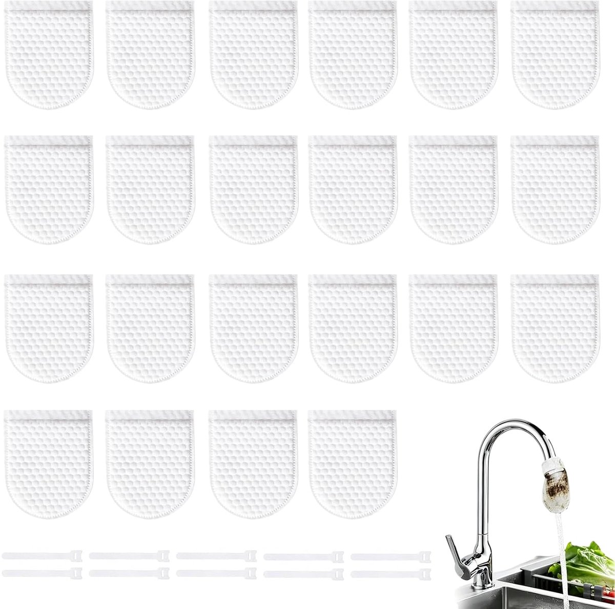 100 stuks waterfilterzakken, spatwaterdicht, met 10 riemen