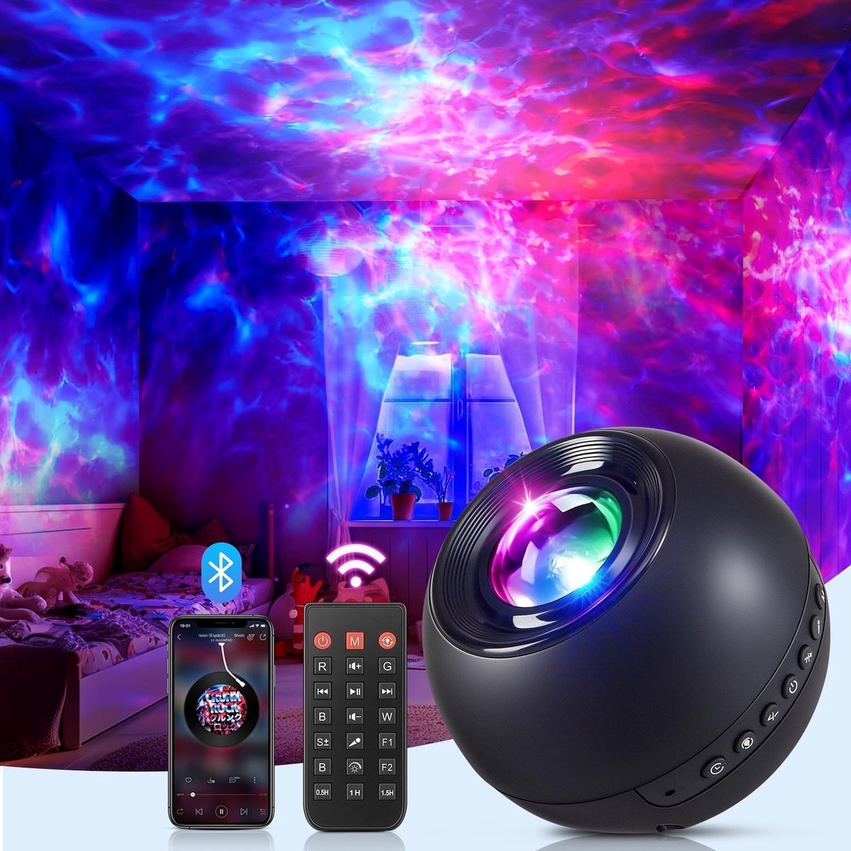 Persoonlijke Cadeaus voor Vrouwen, Uniek Cadeau voor Vriendin, Sterrenprojector met Slaapmuziek en 15 Kleuren voor Verjaardag of Feestdagen