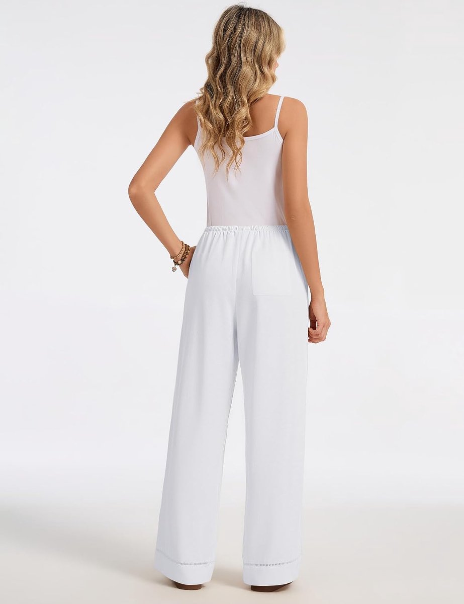Linnen broek dames wijde pijpen palazzo broek zomer zomerbroek