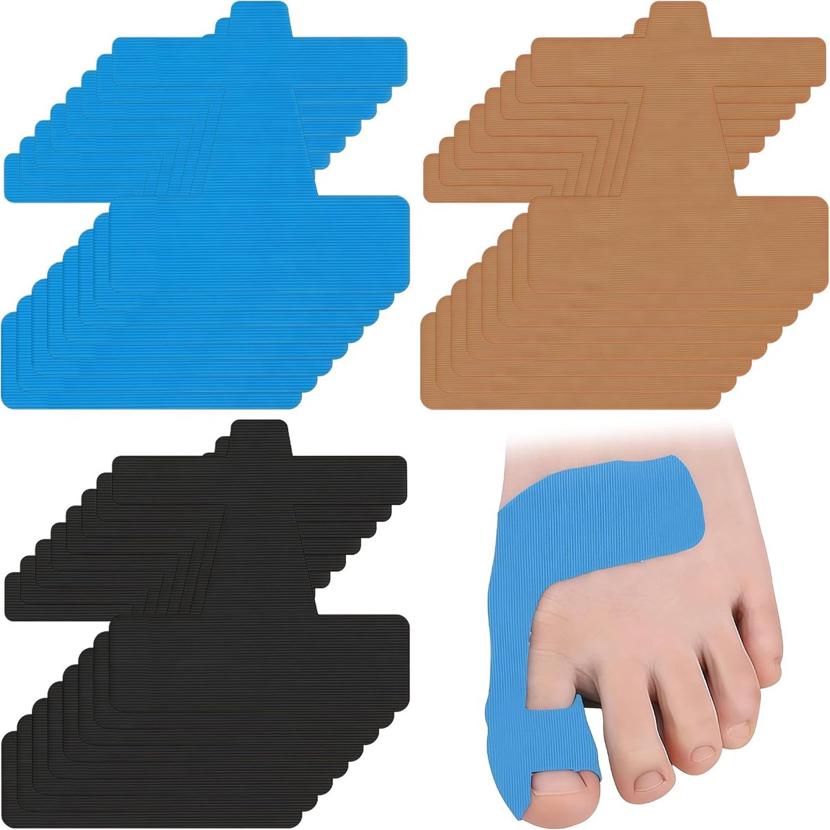 12 stuks Hallux Valgus Correctie Tape Voorgesneden Kinesiologie Tape voor Hallux Teen