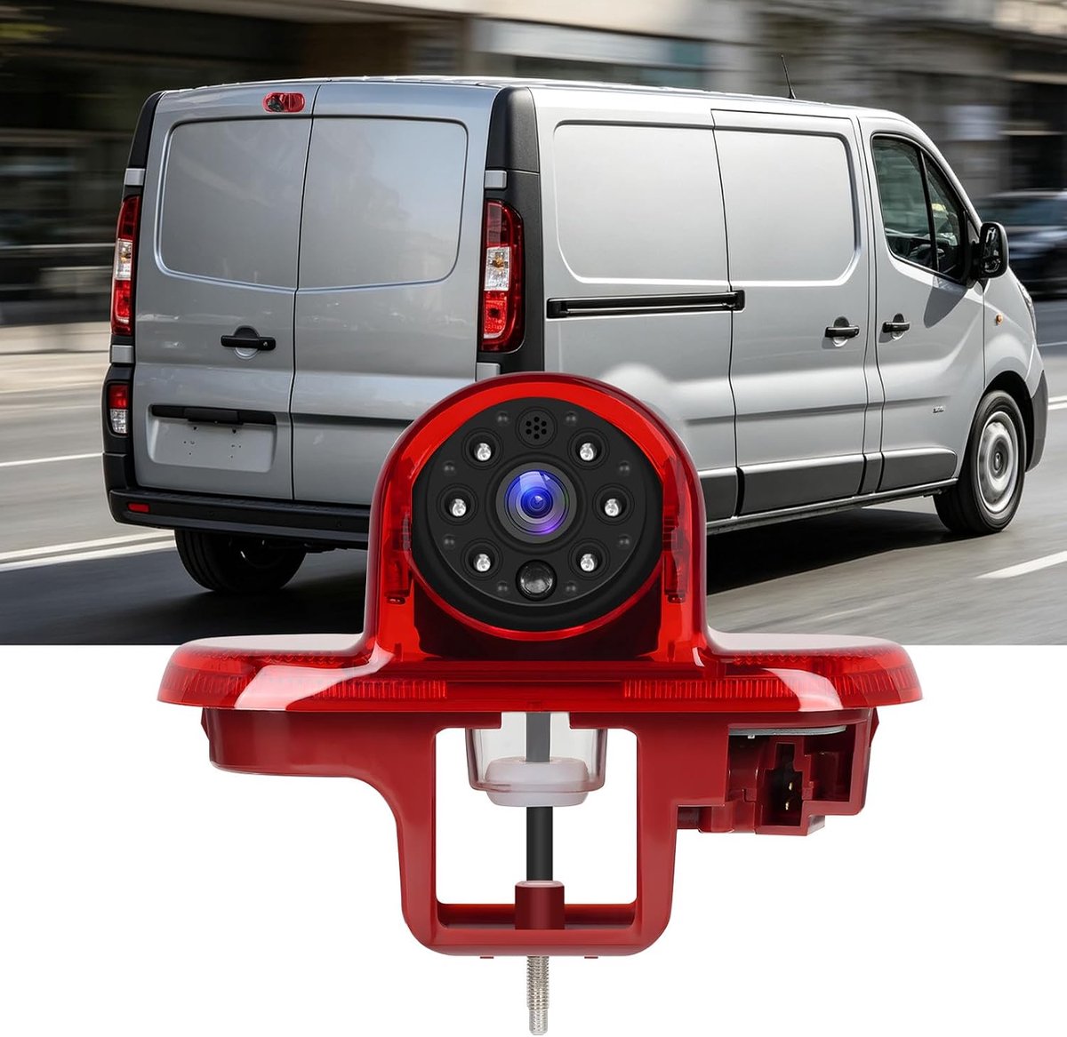 720P achteruitrijcamera met remlicht, auto-achteruitrijcamera voor Renault Trafic/Combo/Vaux-hall Vivaro, 140° groothoek, IP67 waterdicht, nachtzicht met infraroodverlichting