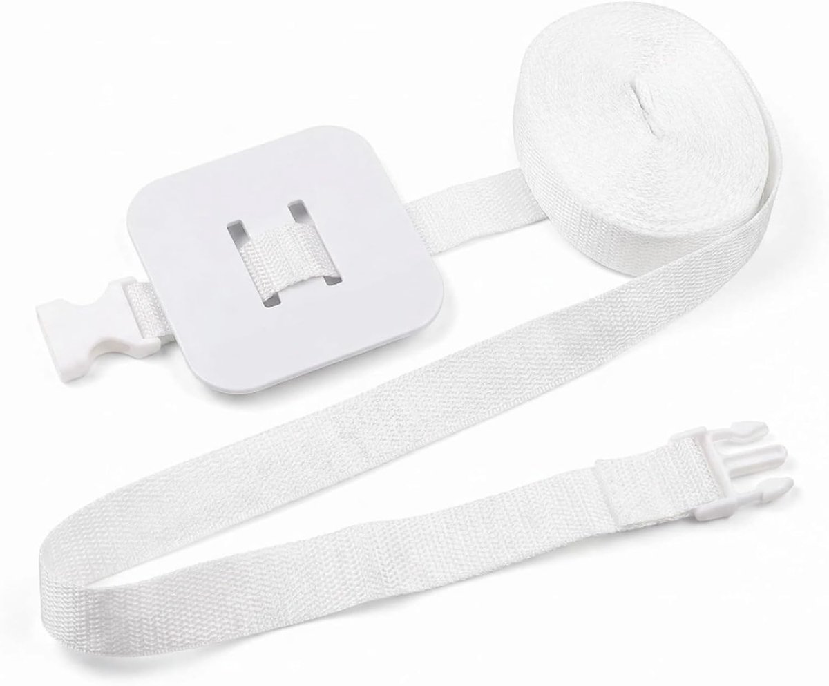 Riem voor babybed, bijzetbedbevestiging, verstelbare riem voor boxspringbedden en kinderbedden, universeel om aan te dokken aan volwassenenbed, wit, veilige babybedaccessoires