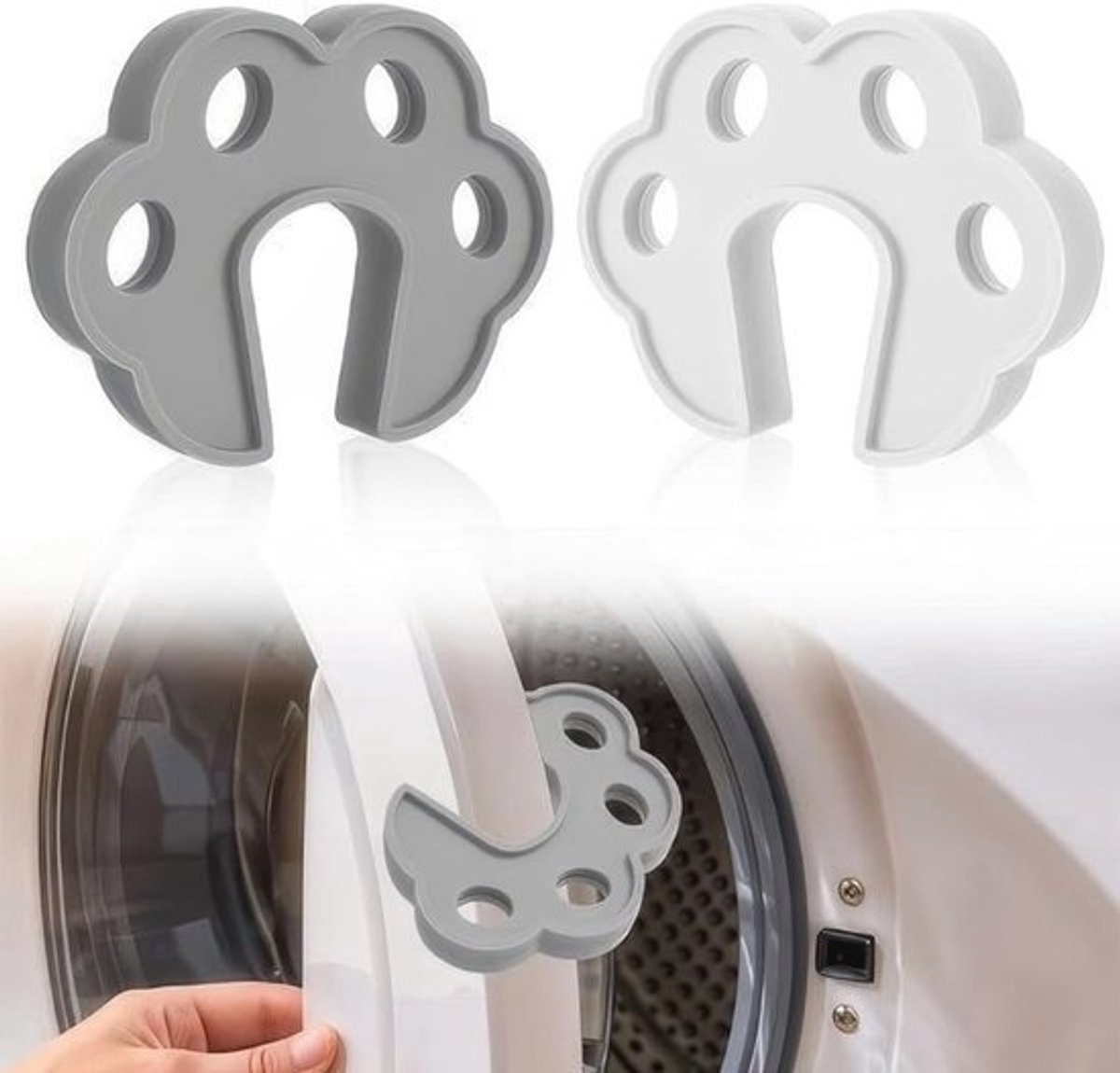 Siliconen wasmachine-deurstopper 2 stuks - flexibele deurbeugel voor vingerbescherming en schimmelpreventie