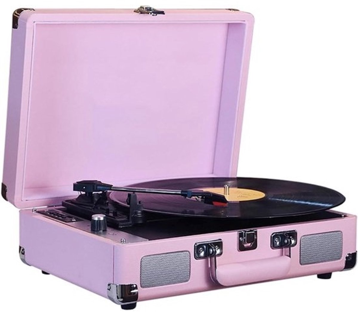 Platenspeler - Draaier - Fonograaf - Muziek luisteren - Vintage design - 33/45/78 RPM - Roze