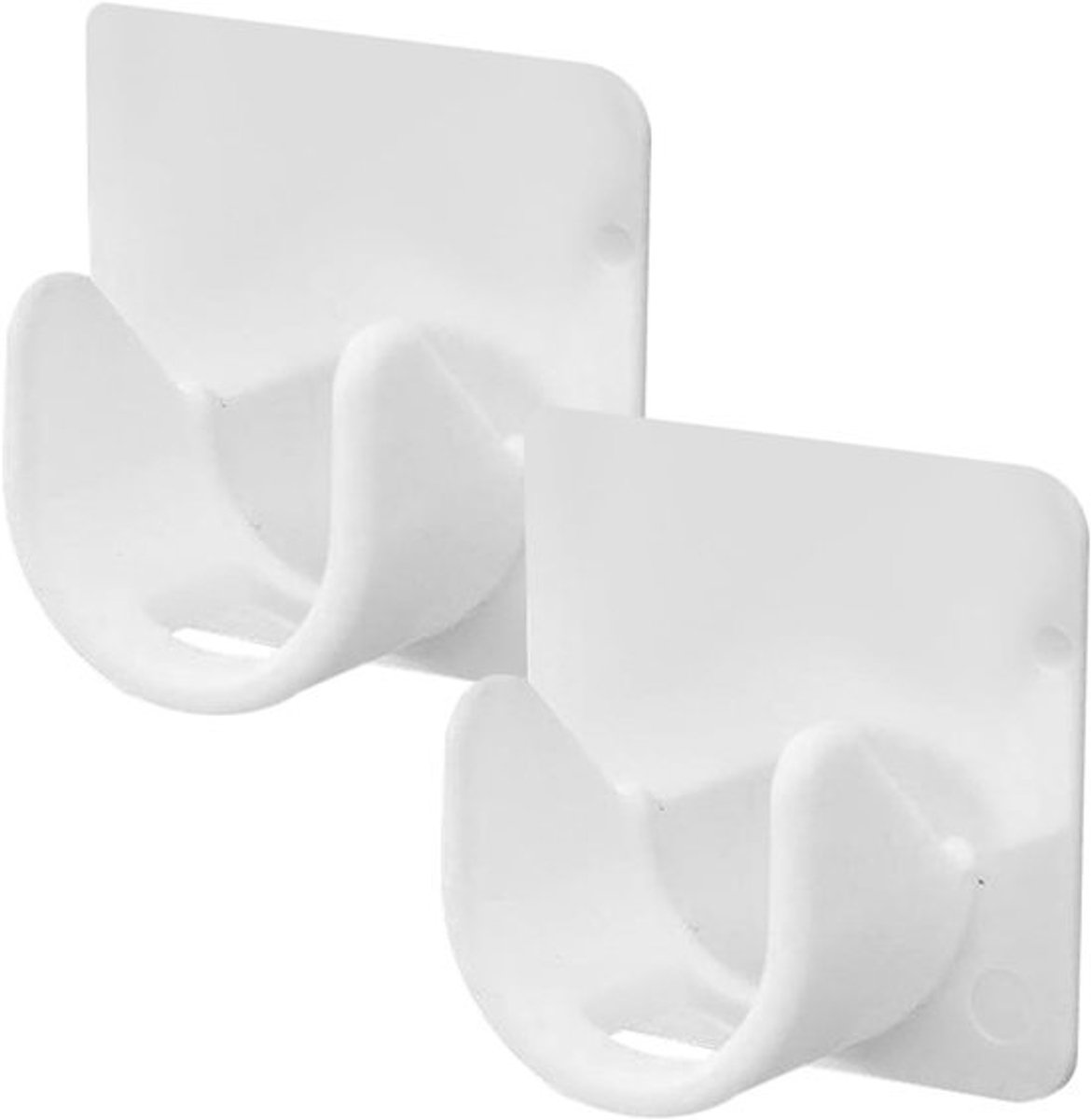 Haken voor gordijnroede - Stanghouders - Voor het ophangen van douchegordijnen - Zelfklevend - 4.2 cm - Wit
