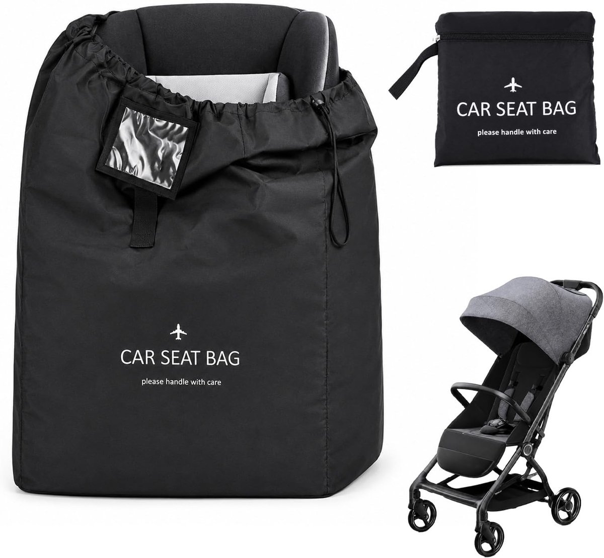 Reisbagage voor Autostoelen en Kinderzitjes, Waterdichte Bescherming met Schouderband, Geschikt voor Baby- en Peuterstoelen, Ideaal voor Vliegtuigreizen