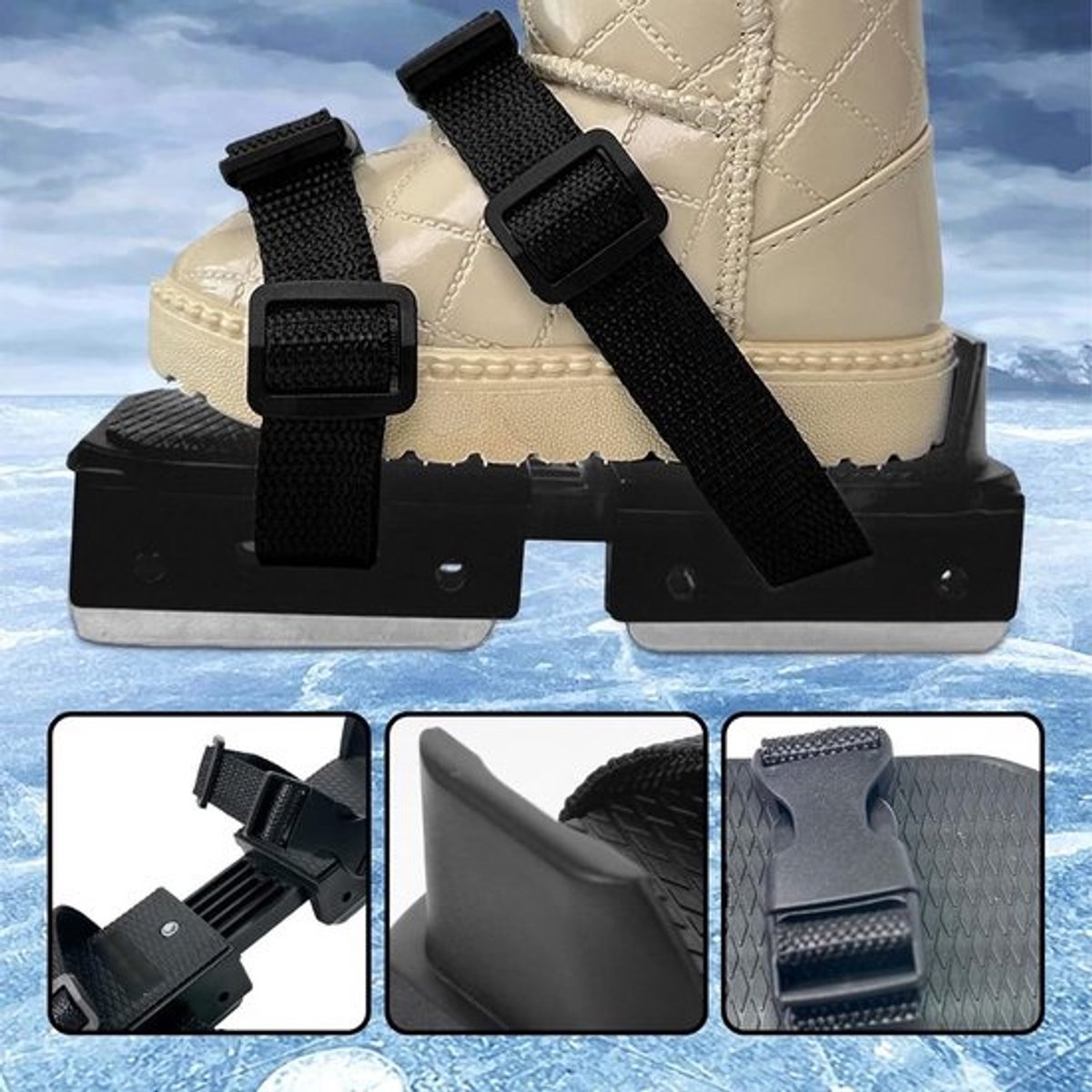 Reparatieset voor peuterschaatsen - Sportschoenen voor stabiliteit - Schaatshulpschoenen - leerschoenen - Verstelbaar - zwart - Skating-accessoires