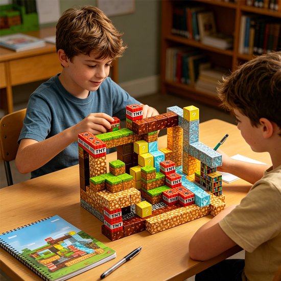 Magnetisch bouwblokkenspeelgoed – 220 stuks - inclusief 2 minifiguren - Magnetische bouwblokken – Bouwblokkenspeelgoed - Magnetische kubussen – Magnetisch bouwspeelgoed – Montessorispeelgoed – Kinderspeelgoed – Educatief speelgoed
