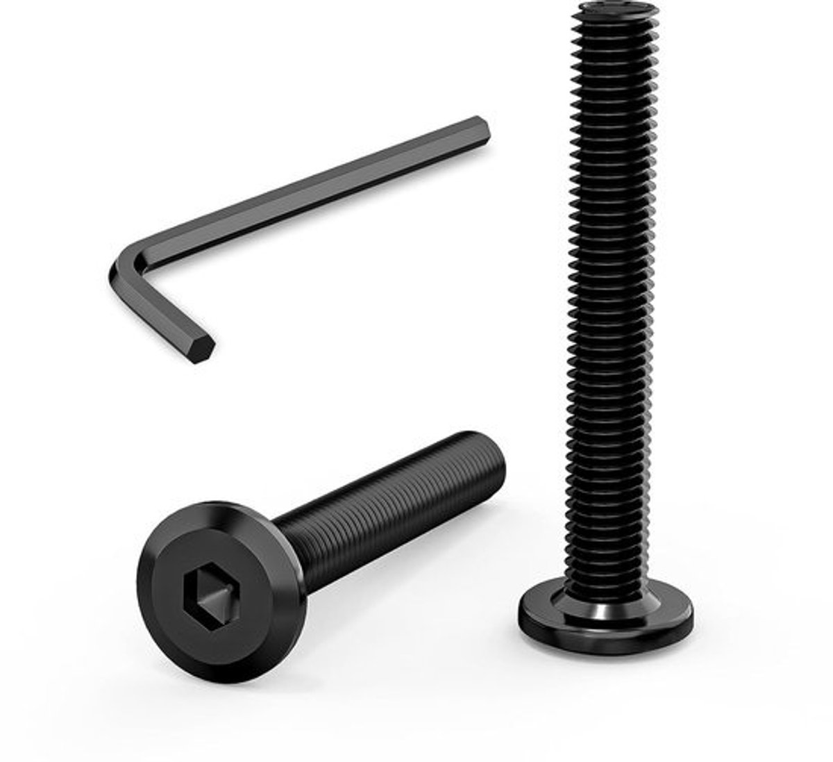 Machineschroeven - M6-binnenzeskant - Voor bevestiging en reparatie - Roestvrij staal A2 - M6 x 40 mm - Zwart