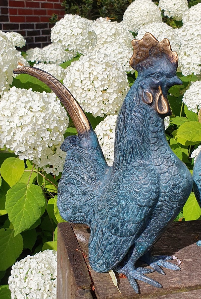 Tuinbeeld - bronzen beeld - Haan - 27 cm hoog