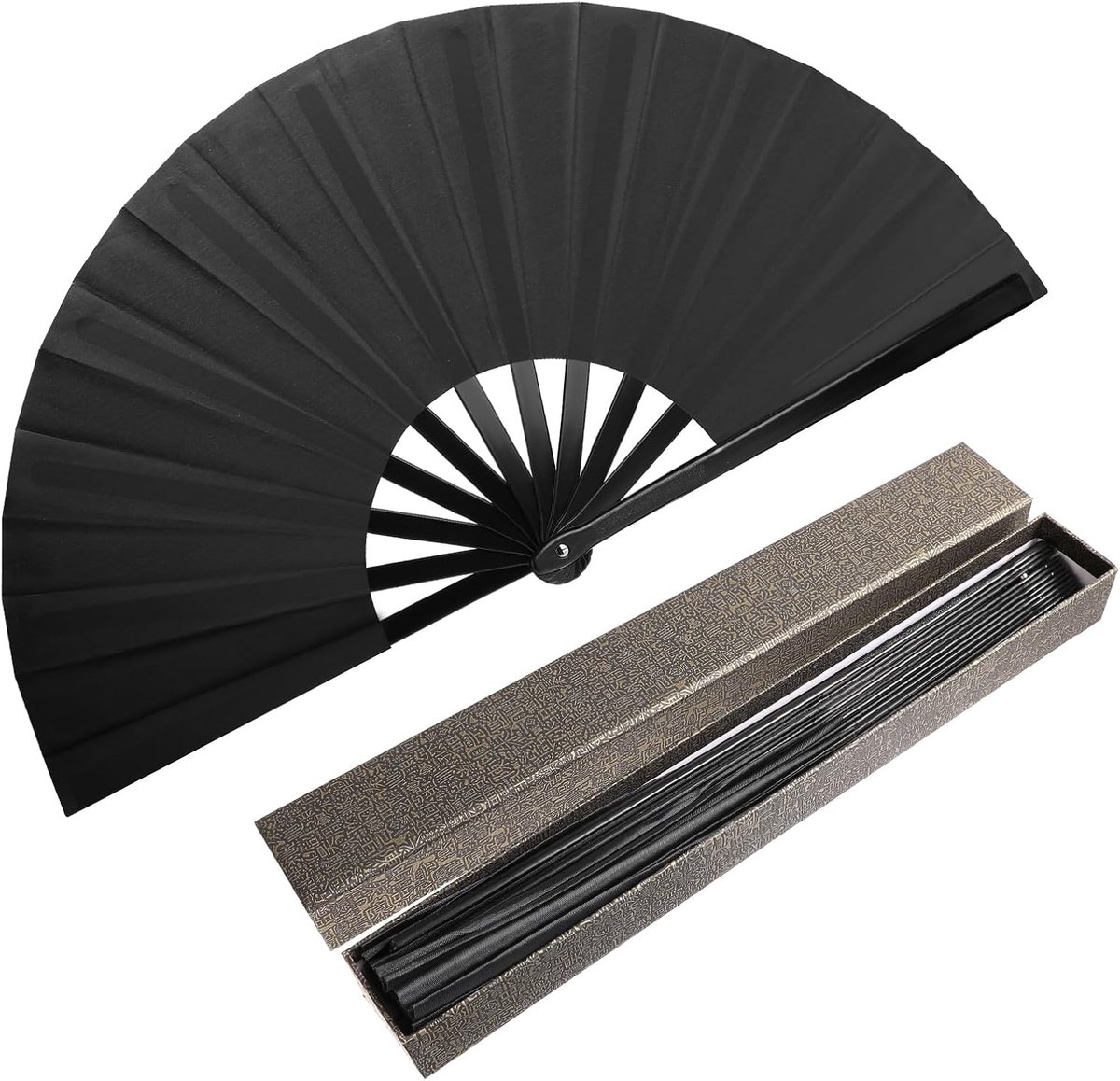 Handfan - Zwart Vouwbaar - Chinese Zijde - Perfect voor Feestjes - ShopVlot