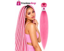 Frazimashop Vlechthaar Roze – 1 Stuk – Haar Extensions 75 cm – Synthetisch Kanekalon – Klitvrij & Hittebestendig – Braids Hair-crochet braids of fantasie-vlechten