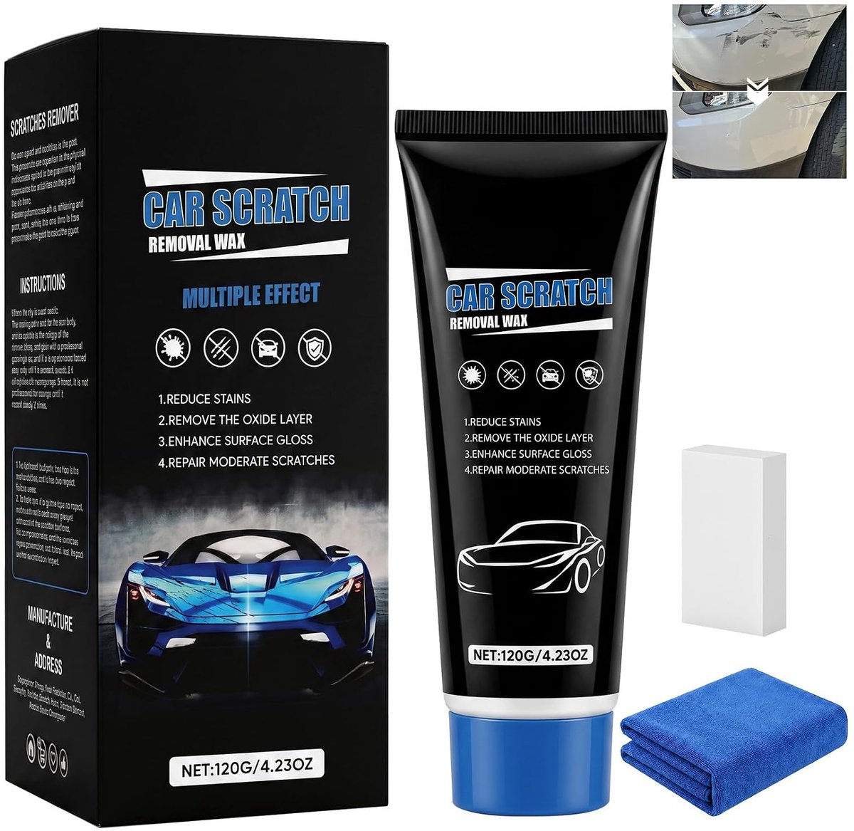 120g Scratch Remover, Car Polisher, Scratch Remover, Repair Kit for Car Paints and Surfaces in Various Colours - ShopVlot