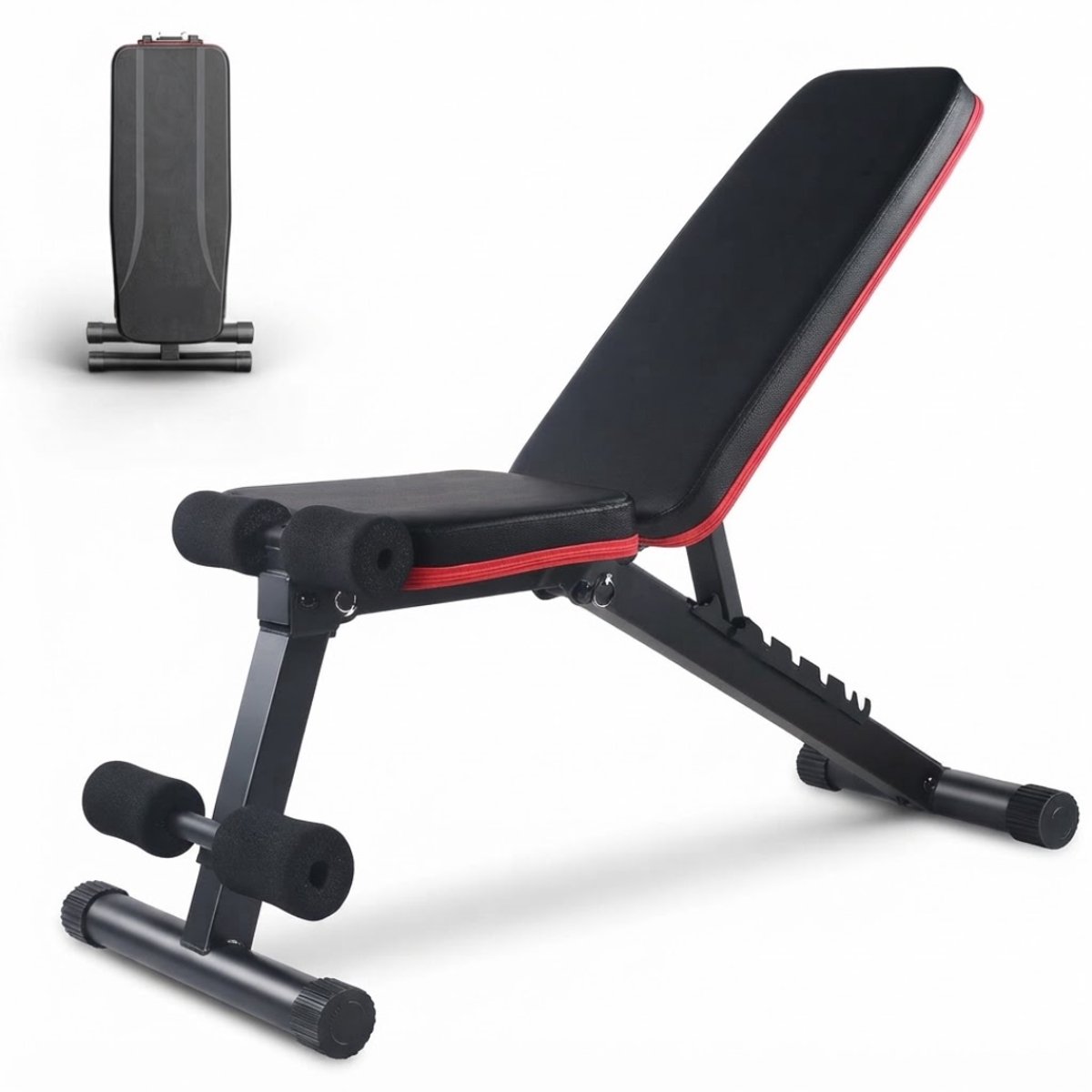 KLS® Halterbank - Fitness Halterbank - Fitnessbank - Zwart - 90cm x 25cm x 40cm