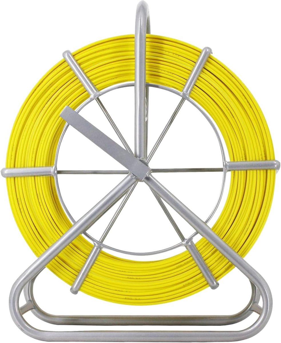 Fiber Optic Wielen met 100 m Diameter, 0.5 cm Glasvezel Stang, Kabelinstallatie Hulpmiddel, Visgerei en Trekhulpmiddel voor Efficiënte Kabelverwerking