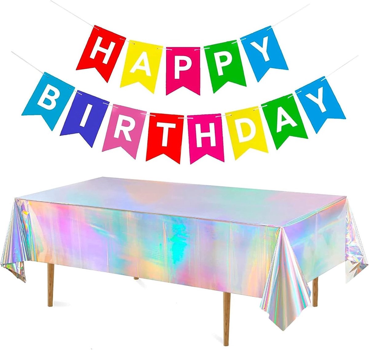 Verjaardagsfeest Tafelkleed van Papier - Plastic Tafelbedekking voor Feestjes en Evenementen - Decoratieve Tafelbedekking voor Keuken en Tuin