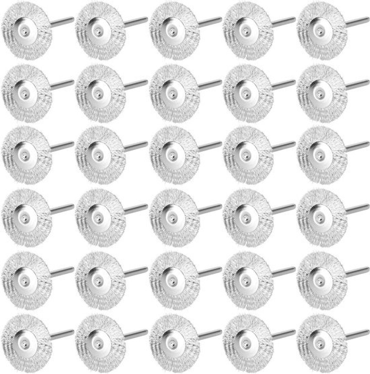 30 stuks mini-draadborstelwielen - Voor polijsten, schoonmaken en verwijderen van roest en verf
