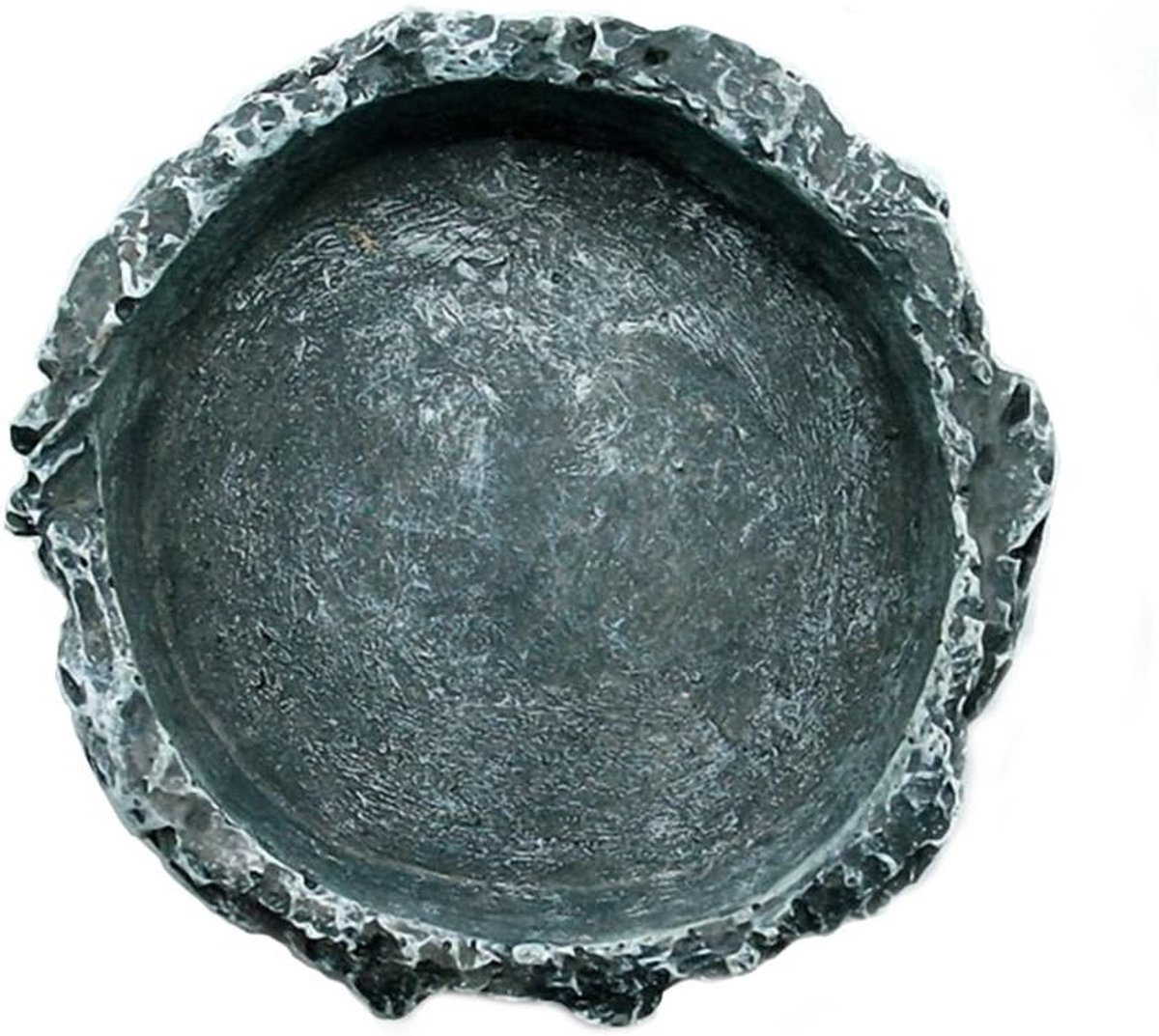Reptile Natural Bowl Voedsel en Water Schotel Hars Gemaakt (Grijs S)
