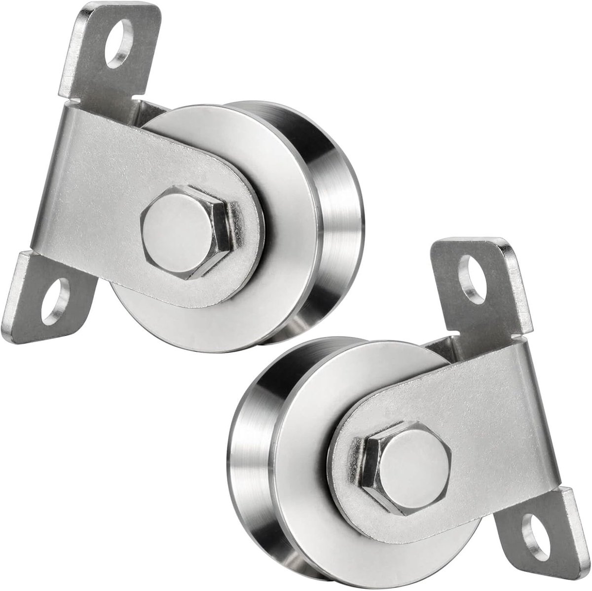 Katrol met 2 kogellagers, V-type katrol voor 12 mm staalkabel, draagkracht 500 kg | 2 stuks
