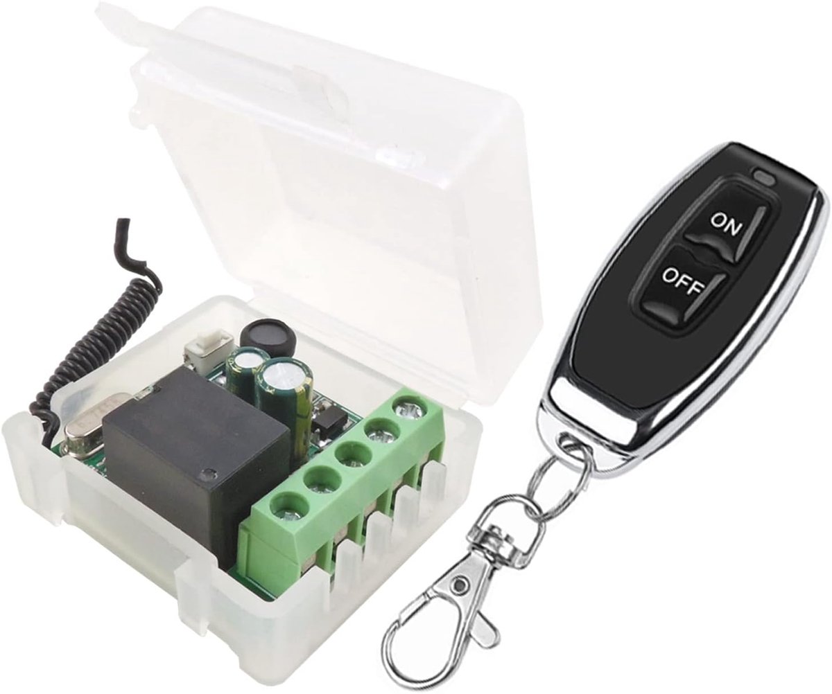 Draadloze Afstandsbediening Schakelaar 433 Mhz 220V 230V 240V 1 Kanaals Radio Control Relais Ontvanger met 1 Zender keyfobs Potentieel- Contacten Relais Controller