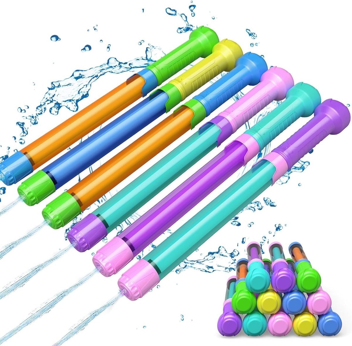 12 Stuks Kids Waterpistolen 32cm in Diverse Kleuren - Plastic Water Blasters voor Zomer, Strand, Tuin en Buitenactiviteiten