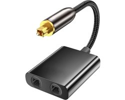 Toslink Splitter Adapter, Digital Audio Splitter, S/PDIF, 1 Input Male to 2 Outputs, Female, Fibre, Shielded, Metal - ShopVlot