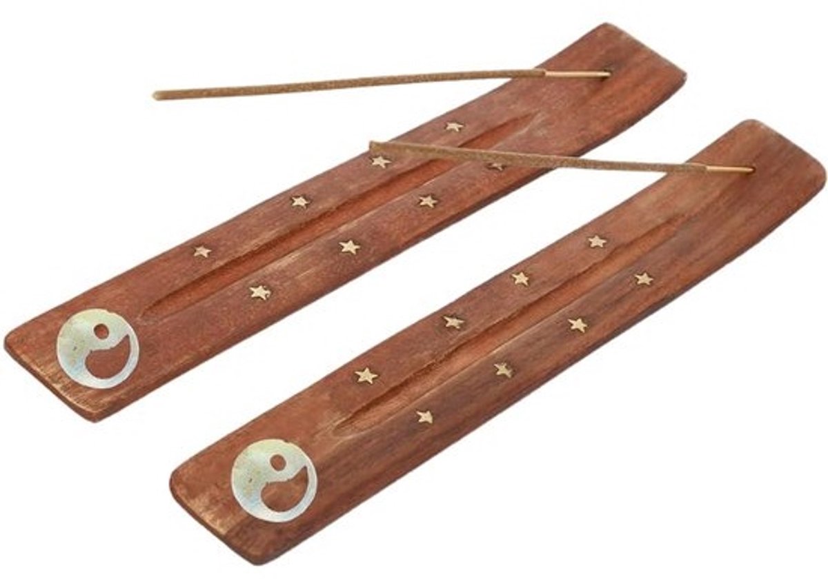 Dailygoods - 2 handgemaakte houten wierookbranders