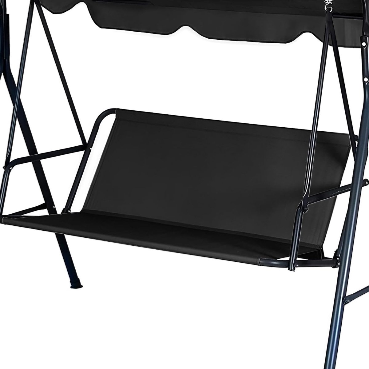 Schommelbank kussen, reserveonderdelen, tuinschommel, vervangingskussen, tuinstoel, zitkussen, 900D Oxford-weefsel, waterdicht, scheurvast, voor 2 en 3-zits, schommelstoelhoes (zwart, 158 x 52 x 52 cm