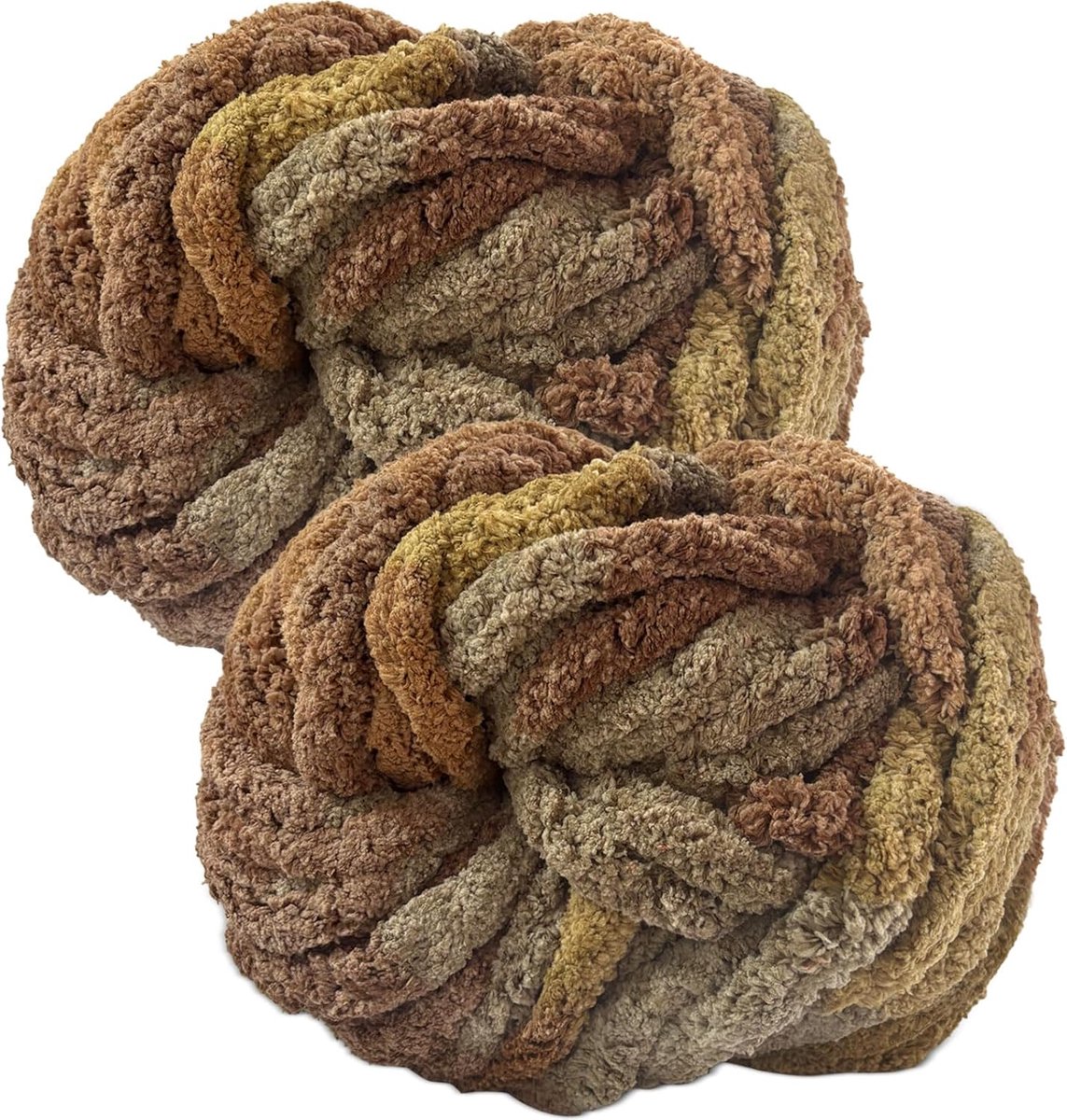 Handbreiwol, 2 stuks, 500 g, wol met grote steek, chenillewol, XXL, zacht en comfortabel, dikke wollen bol voor dekens, sjaals, pudding