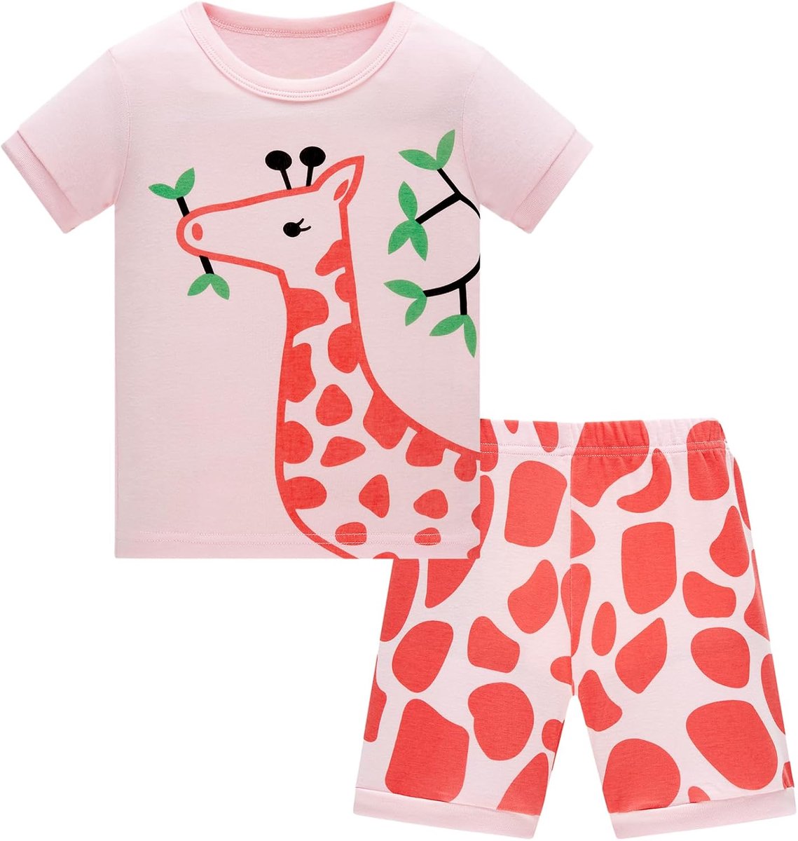 Zomershorts, sets eenhoorn, 100% katoen, nachtkleding, korte mouwen, 2-delige outfit voor kinderen van 1-12 jaar