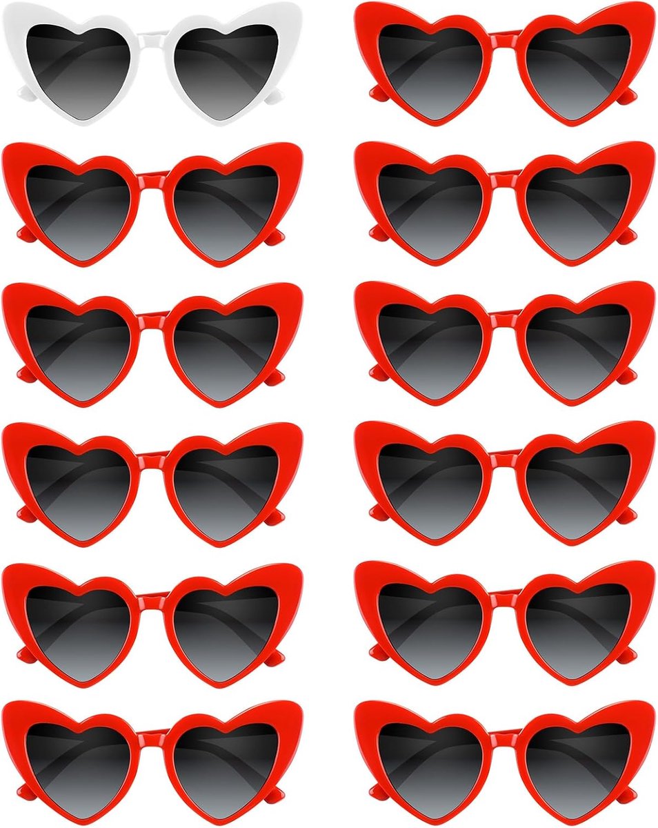 4/6/8/10/12 Pack Bachelorette Zonnebril Hart Zonnebril Vintage Hartvormige Bril voor Vrouwen Bruids Feest Bruiloft