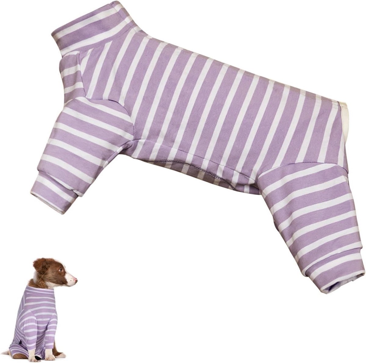 Beschermende Kleding voor Honden na Chirurgie | Ademend Herstelpak voor Buikwonden | Geschikt voor Honden en Katten (Paars, L)