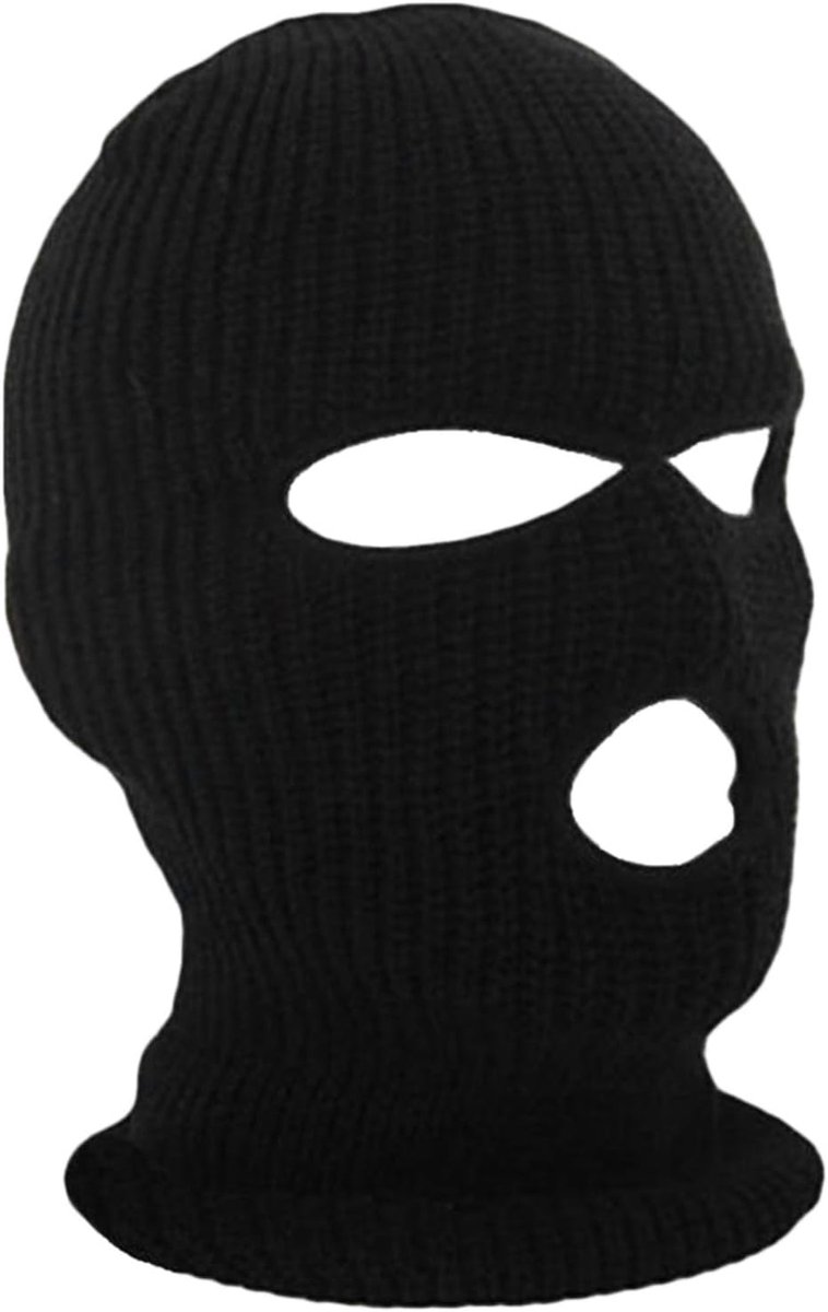 Bivakmutsen, skimasker, motormasker voor outdoor, lycra bivakmuts, balaclava voor heren en dames, dun en ademend, winddicht, winter, zomer, fiets gezichtsmasker(Zwart, drie gaten)