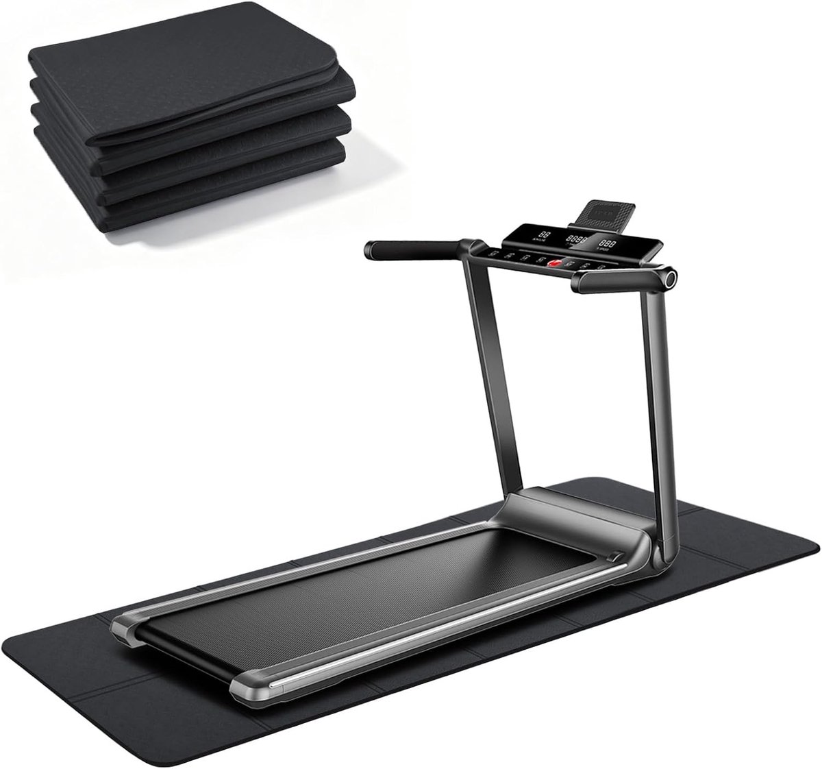 Vloerbeschermingsmat 183 x 61 cm 6 mm PVC voor loopband, hometrainer en fitnessapparatuur, beschermt vloeren tegen trillingen en lawaai, antislip en