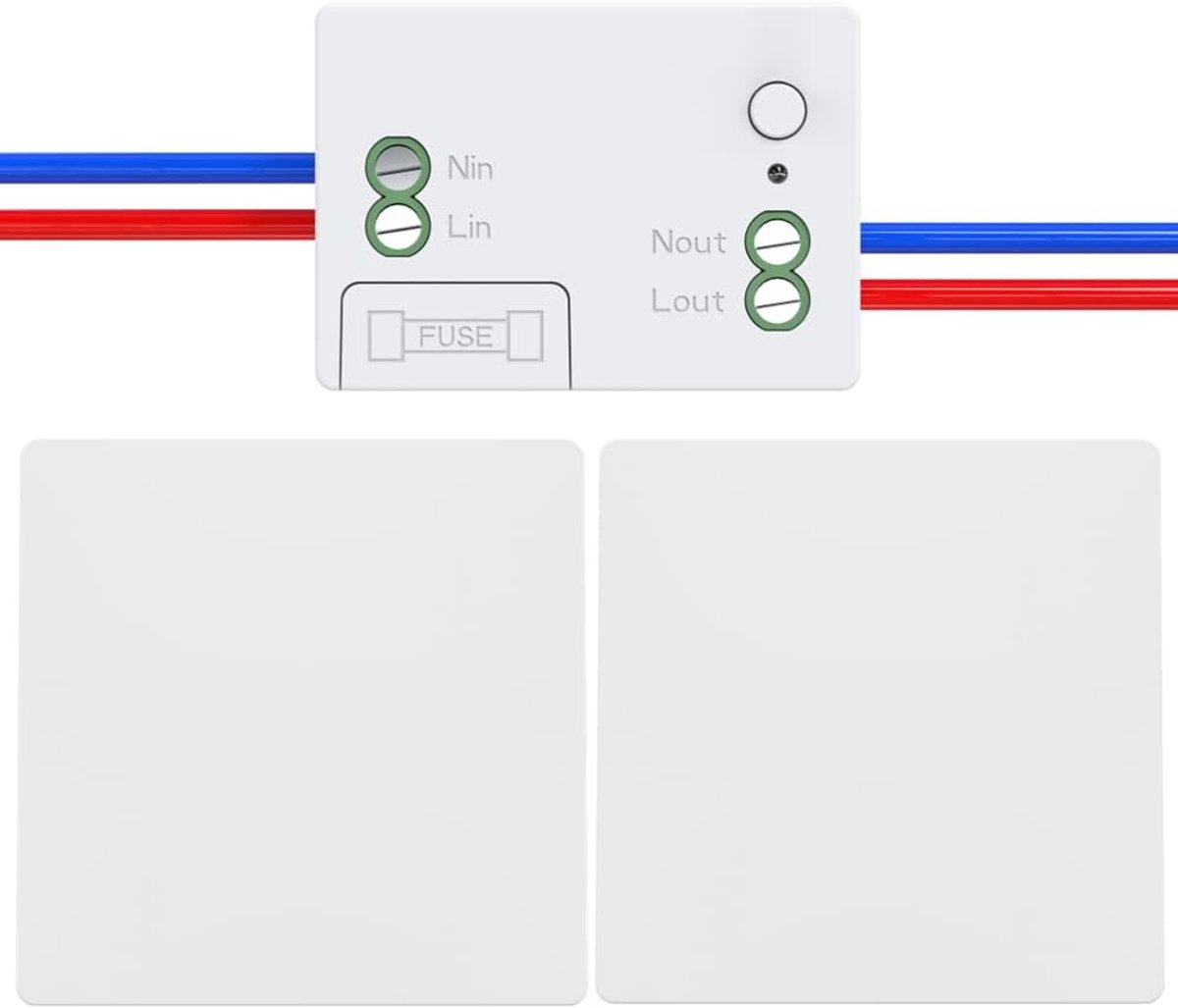 Draadloze schakelaarset zonder batterij voor radiobediening, draadloze kinetische schakelaars zonder batterij, afstandsbediening met knop (1Gang 2V1 Wit)