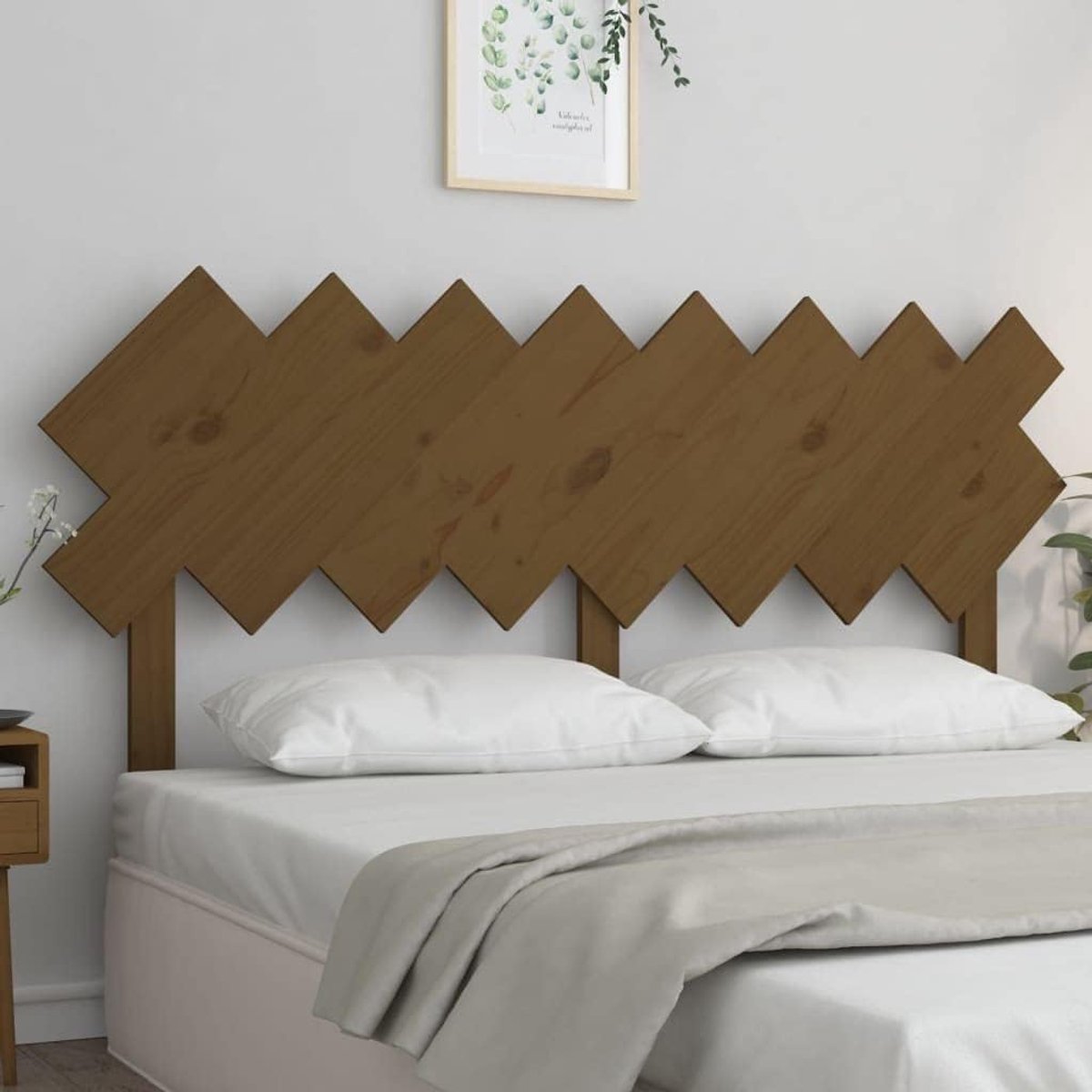 Bedhoofdeinde bruin 159,5 x 3 x 80,5 cm massief grenen hoofdeinde voor slaapkamer slaapkamer hotels