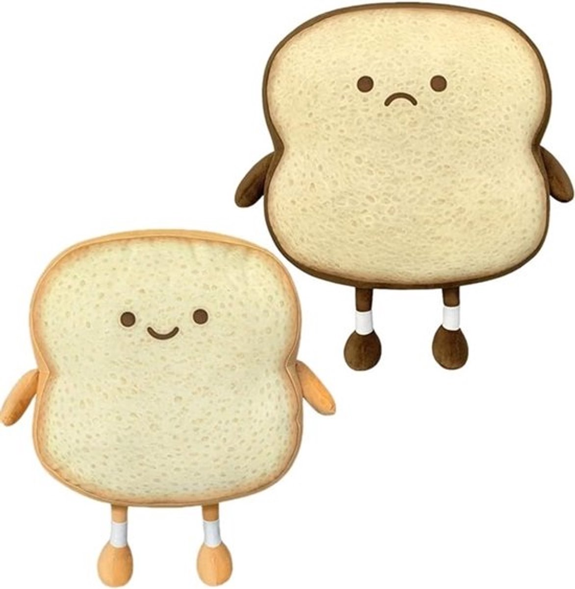 Grappig toastkussen - Schattig pluchen roldierkussen - Voor kinderen en volwassenen