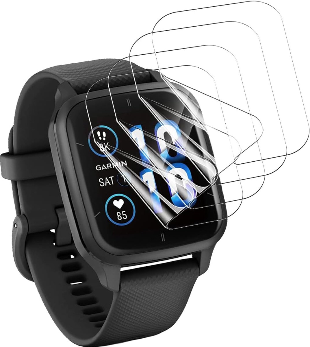 [4 stuks] flexibele displaybeschermfolie voor Garmin Venu Sq 2, krasbestendig/HD zachte TPU-folie, volledige afdekking, schermbescherming voor Garmin Venu Sq 2