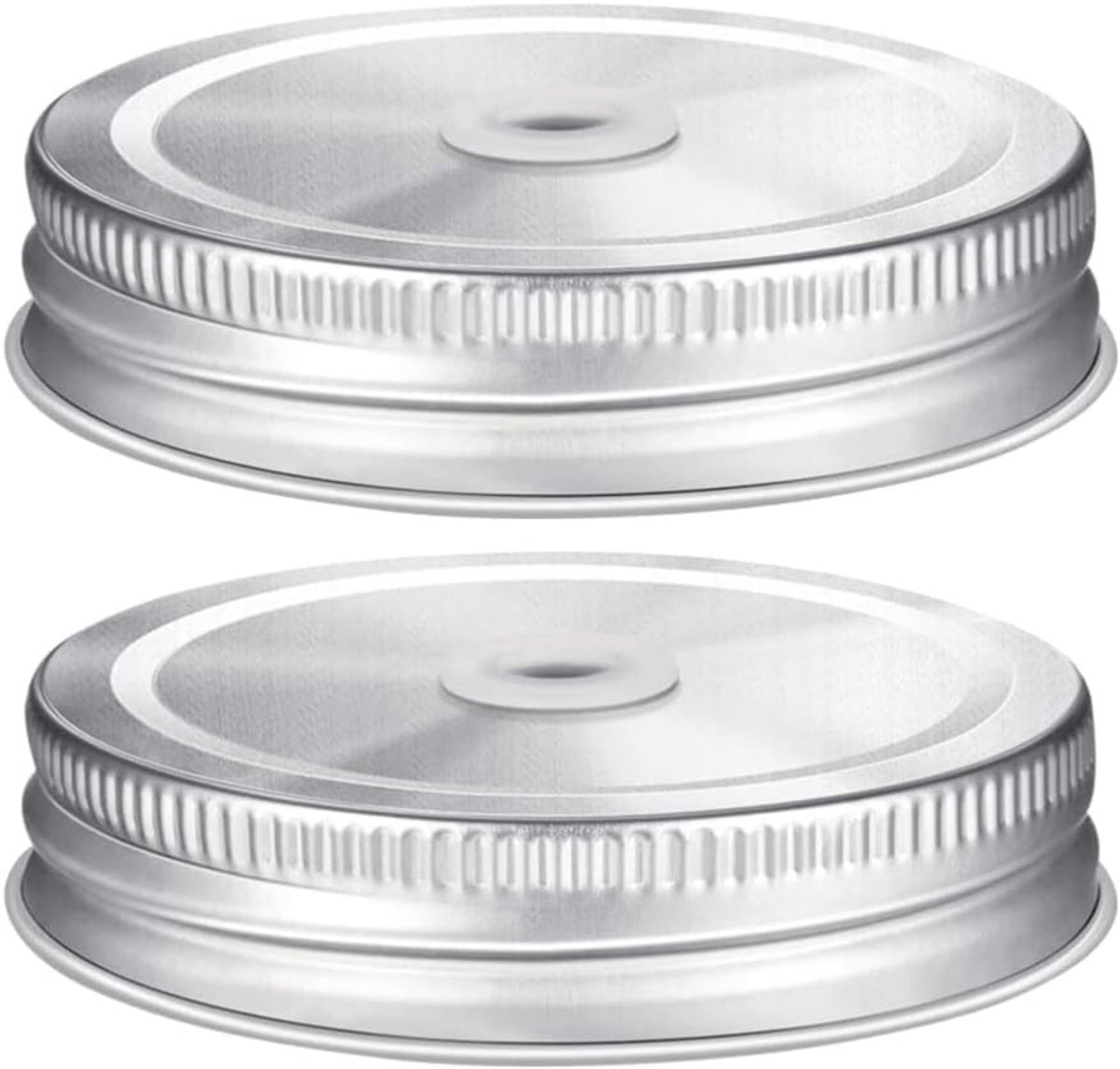 Stainless Steel Mason Jar Straw Lids - 2 Stuks voor Drinken en Luchtdichte Opslag van Blikken en Potten