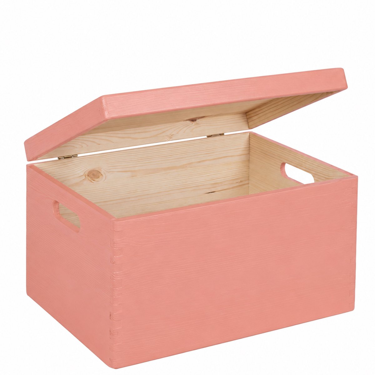 HAUDT® KIM MAXI met klepdeksel FRAMBOOS houten kist - met handgrepen - 39,5 x 29,5 x 23 cm