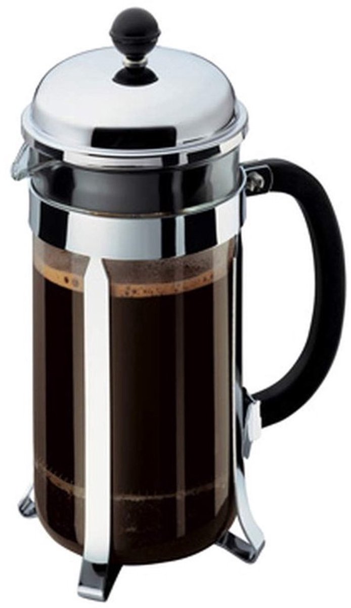 Koffiezetter - French Press - Koffie Zetten - Klassiek Design - 1 Liter - Chroom
