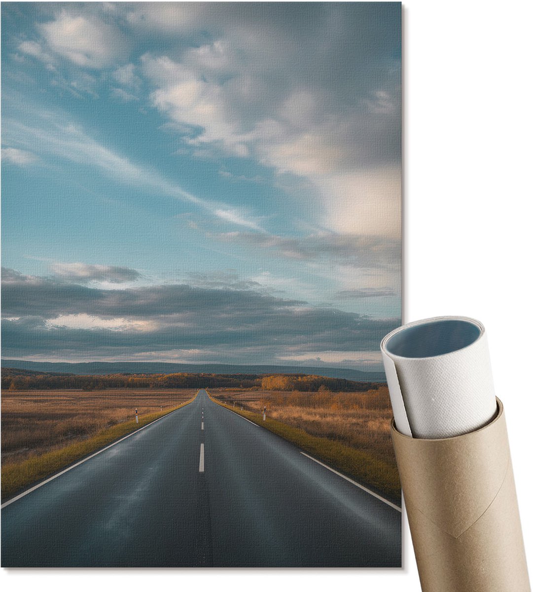 Coloray Polycanvas Wandposter - Exotische Sfeer, Blauw - A4 - Blauw Patroon - Rechthoek - Interieurdecoratie - Kantoor - Modern